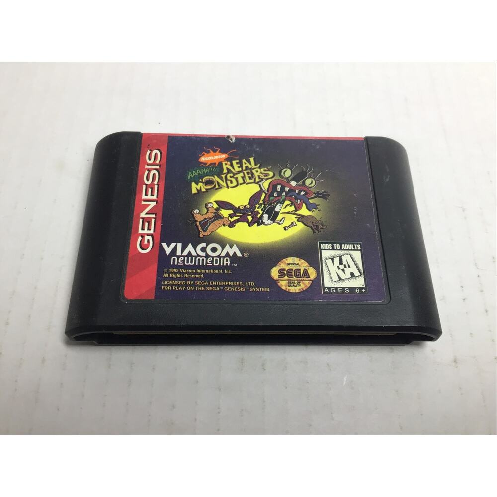 AAAHH Real Monsters Sega Genesis 1995 Authentic Nickelodeon Game Cartridge